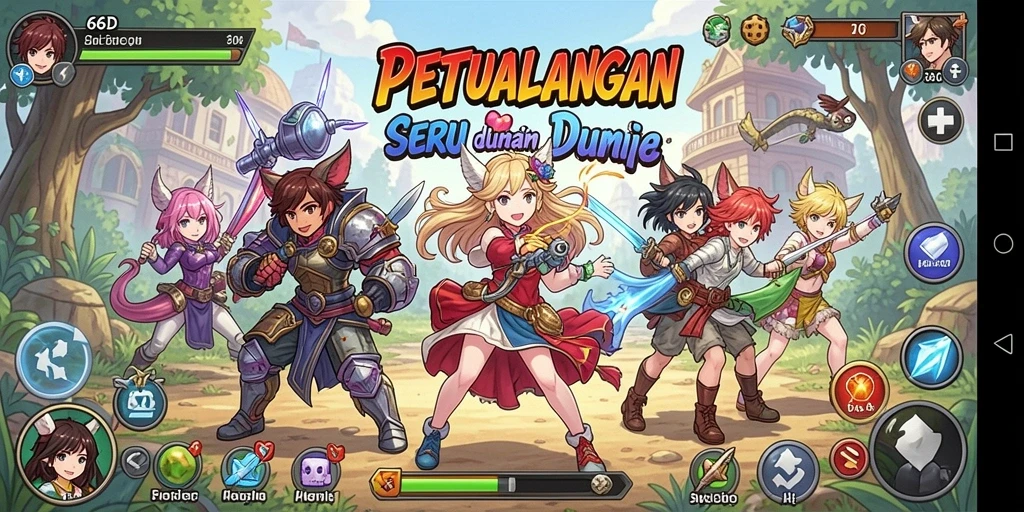Screenshot gameplay yang menunjukkan aksi seru dalam dunia Anime.