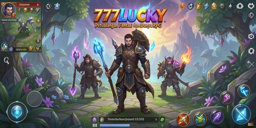 Tampilan gameplay mendebarkan dari <strong>777LUCKY</strong> dengan karakter dan monster fantastis.