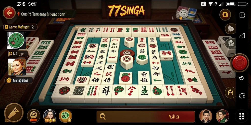 Screenshot game 77SINGA yang menunjukkan gameplay seru Mahjong.