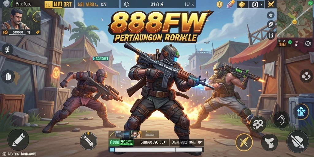 Gameplay seru Battle Royale di 888FW dengan pertarungan intens.