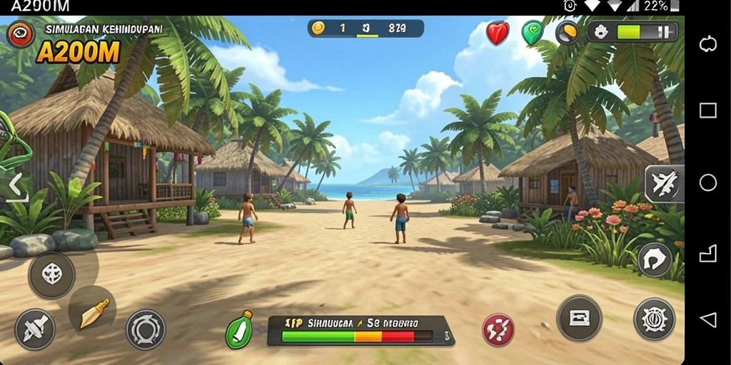 Screenshot utama A200M menampilkan momen gameplay Simulation yang mendebarkan.