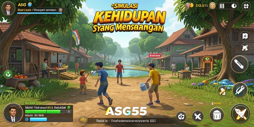 Tampilan gameplay ASG55 dengan pengalaman simulasi kehidupan yang mendalam.