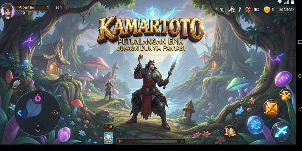 Screenshot gameplay KAMARTOTO menampilkan petualangan epik dan karakter menarik.