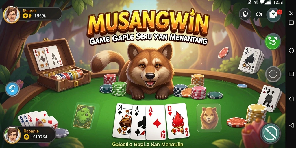 Gameplay seru Gaple di aplikasi MUSANGWIN.
