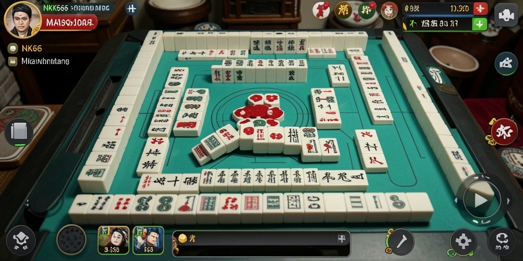 Tampilan gameplay seru NK666 yang menampilkan tantangan Mahjong.
