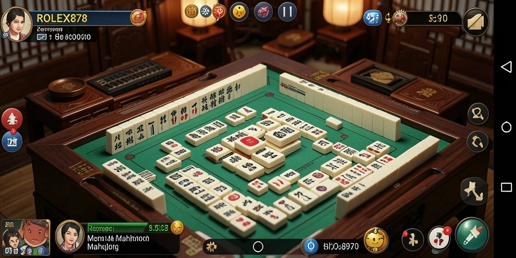 Tangkapan layar utama ROLEX878 menampilkan gameplay Mahjong yang menarik.