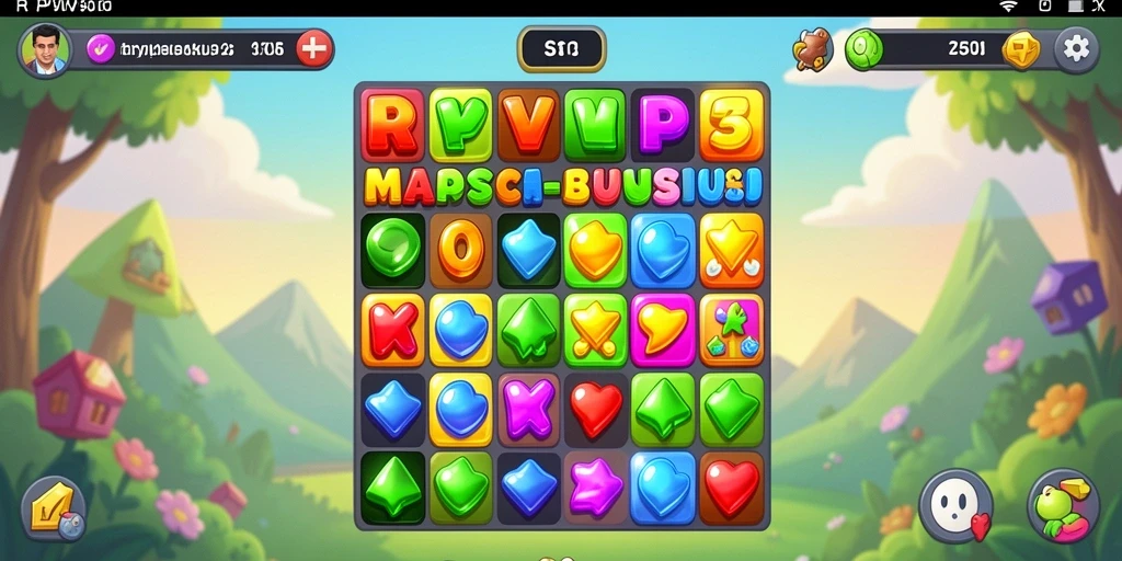 Tampilan gameplay colorful RPVIP5 dalam game Match-3 yang penuh tantangan.