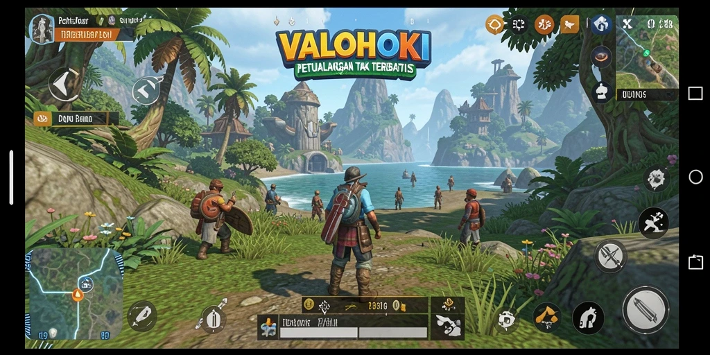 Screenshot gameplay VALOHOKI yang menampilkan petualangan seru di dunia terbuka.
