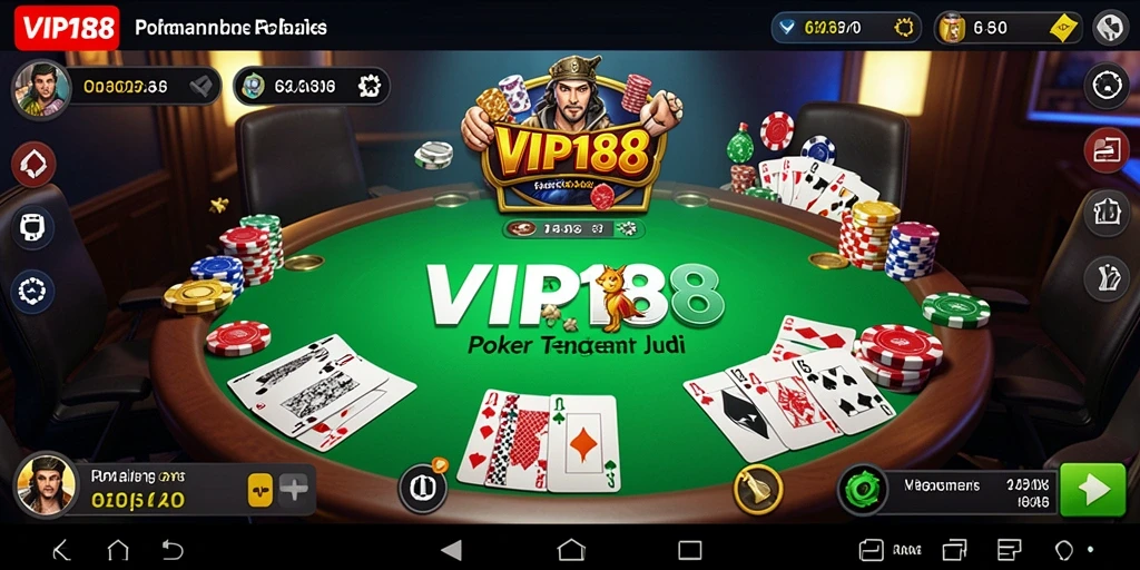 Tampilan gameplay Poker yang mendebarkan dan interaktif.